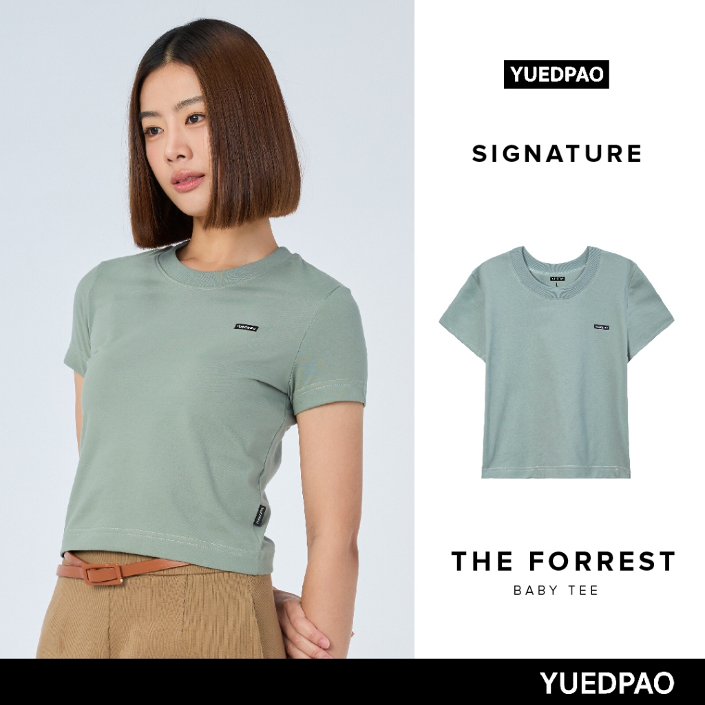 Yuedpao Signature Baby Tee Summer ผ้าหนาทรงสวย ยับยากรีดง่าย เสื้อยืดเปล่า สี The Forest(