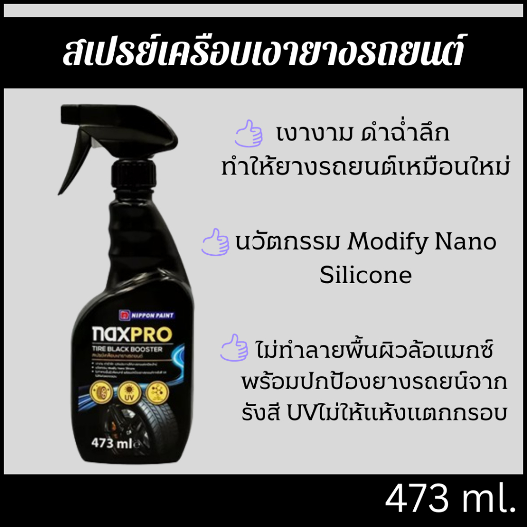 สเปรย์เคลือบเงายานยนต์ NAXPRO คุณภาพดี 473 ml.