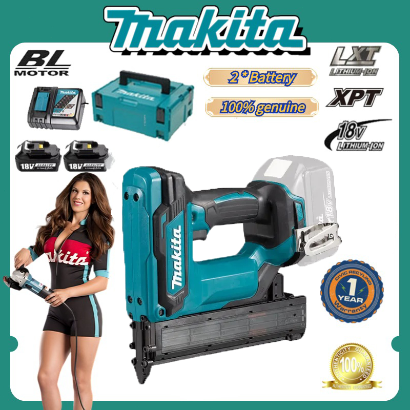 【จัดส่งที่รวดเร็วขายตรงจากโรงงาน】คุณจะได้รับแบตเตอรี่สองก้อนหลังจากซื้อ Makita DFN350 ปืนยิงตะปูไร้สาย F30 เครื่องมือไฟฟ