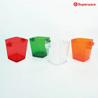 Srithai Superware ถังน้ำแข็ง พลาสติกใส ถังแช่ไวน์ แช่เบียร์ ทรงสี่เหลี่ยม ขนาดความจุ 2.4ลิตร มี 4 สี