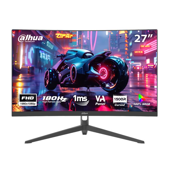 DAHUA Monitor(จอมอนิเตอร์) LM24-E230CN FHD, 24'' VA 180Hz, Curved Gaming Monitor,1920*1080p, 1ms, 100% sRGB