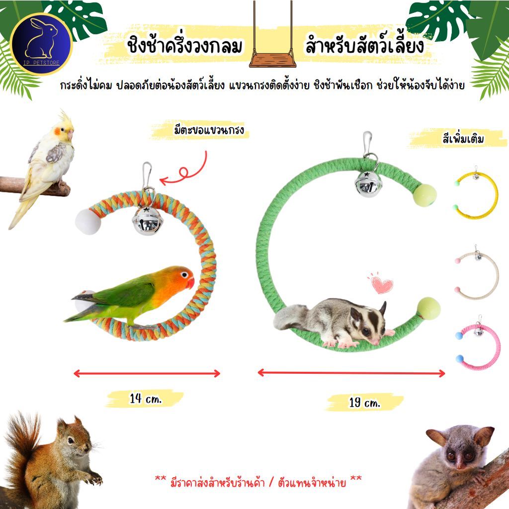 ของเล่นนก ชูก้าร์ไกรเดอร์ กระรอก ชิงช้าสัตว์เลี้ยง ชิงช้าตัว C  ของเล่นสัตว์เลี้ยง (IP)