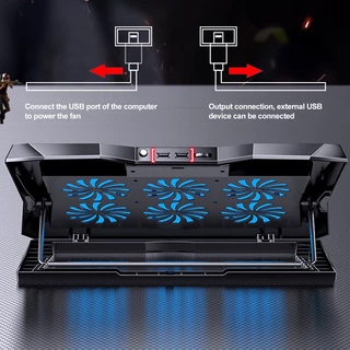 พัดลมโน๊ตบุ๊ค แท่นวางโน้ตบุ้คLaptop Cooling Pad 6LED（สามารถปรับแรงลมได้）