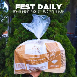 Fest Daily กล่องกระดาษ เฟสท์ เดลี่ สีน้ำตาล 600 มล. (50ชิ้น)