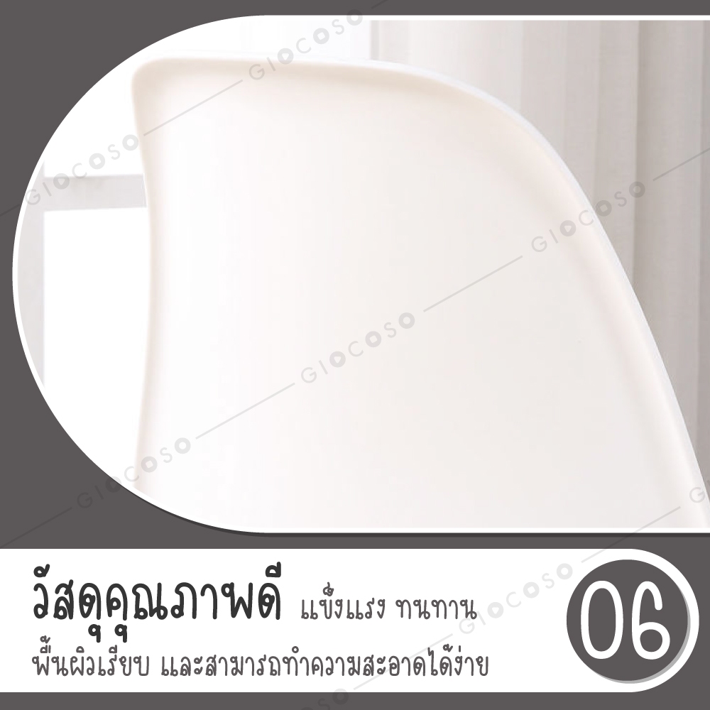 เก้าอี้โมเดิร์น Modern Chair เก้าอี้ เอนกประสงค์ สีขาว มินิมอล Furniture รุ่น 1618 เก้าอี้ BG - รูปที่ 6