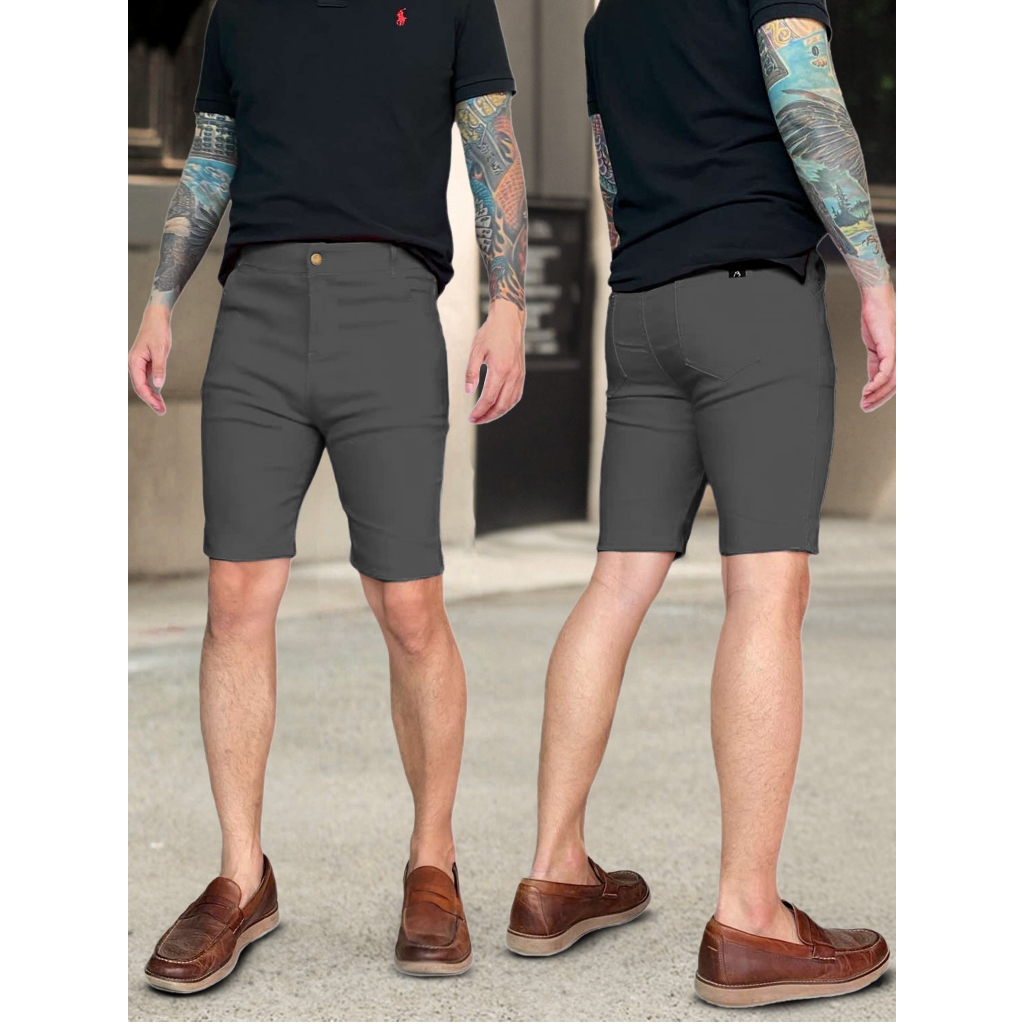 AB Skinny For Men สี เทาเข้ม กางเกง ขาสั้น ของแท้ จากเพจดัง 80,000 Like กางเกง AB สกินนี่ยีนส์ ผู้ชาย