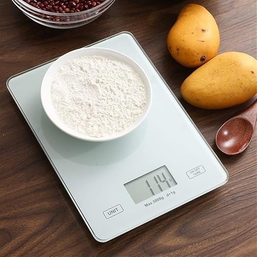 kokorohome เครื่องชั่งดิจิตอล 5kg ตราชั่ง กิโลดิจิตอล MB136 เครื่องชั่ง ตาชั่งอาหาร ตาชั่งกรัม สีขาว