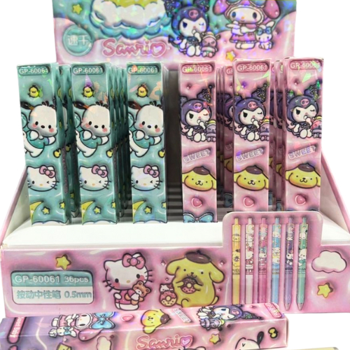 ปากกาสุ่ม ปากกาซานริโอ้ Sanrio หัว0.5mm ปากกาเจลหมึกดำ ลายการ์ตูน