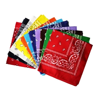 มีส่งด่วน ผ้าเช็ดหน้าวินเทจ 55x55cm (E02) ผ้าโพกหัว ผ้าพันคอ Cotton ลายลูกน้ำ