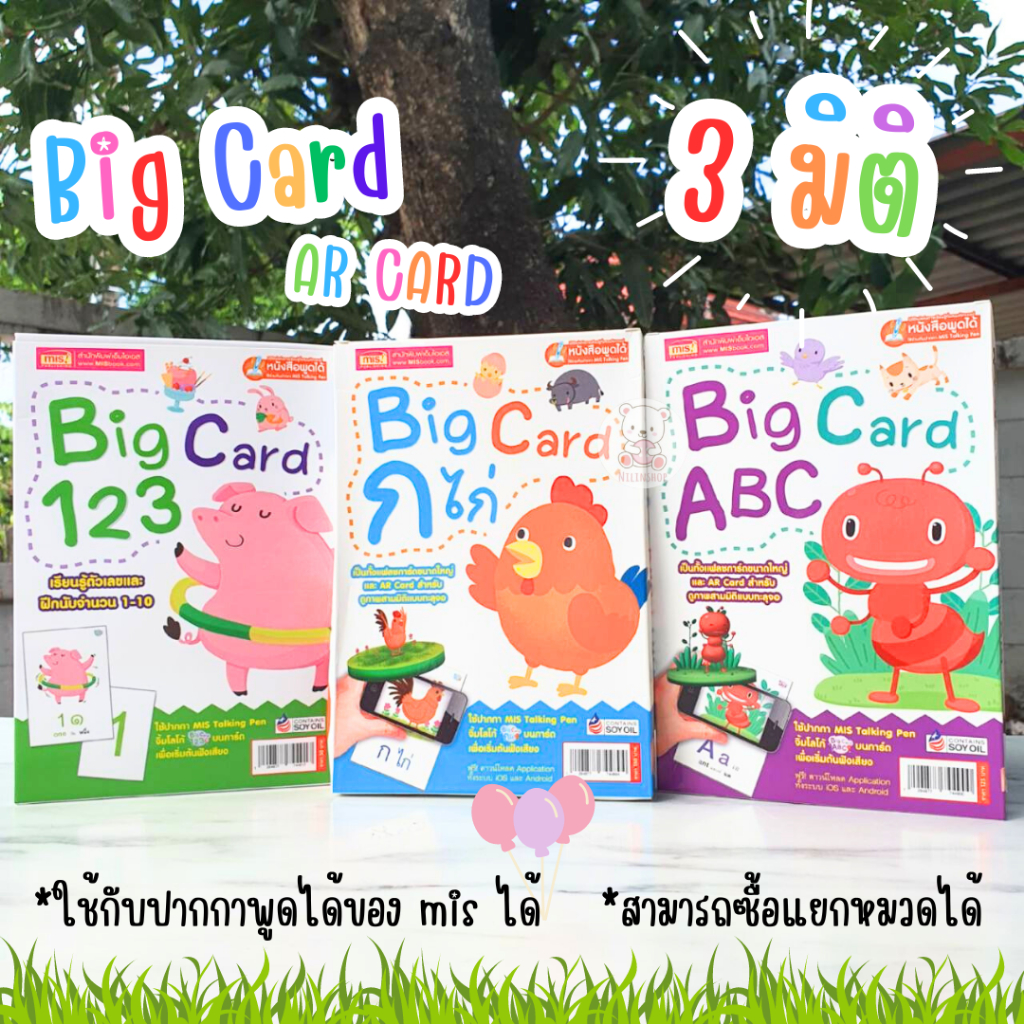บิ๊กการ์ด แฟลชการ์ด Bigcard Flashcard abc กขค 123 AR card ของเล่นเด็ก