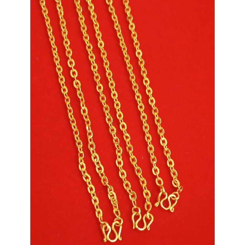 สร้อยคอ โซ่โอ 2 สลึง สีทอง 96.5% ไม่ลอกไม่ดำ คุณภาพ Jewelry ยาว 18 นิ้ว