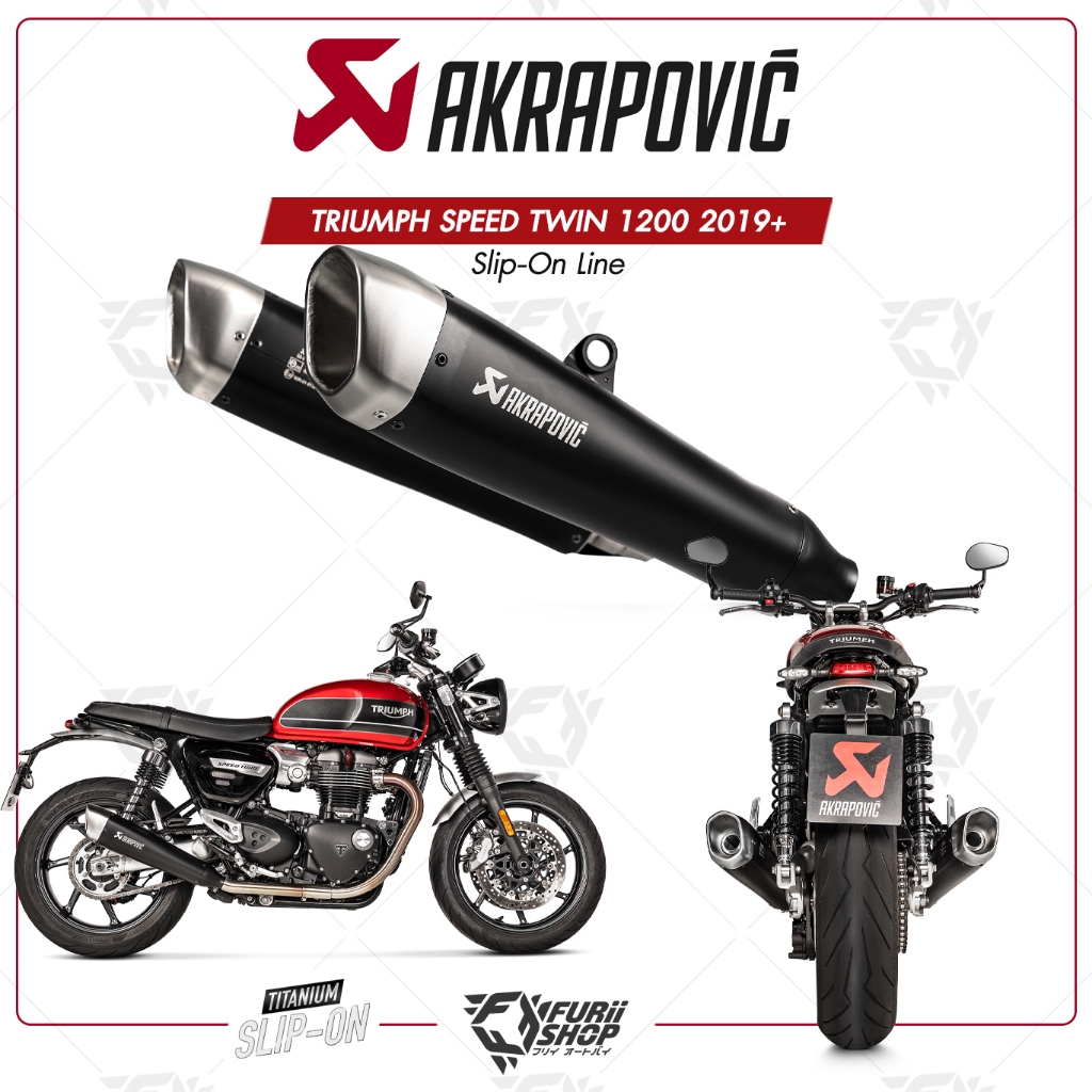 ท่อแต่ง Akrapovic Exhaust Slip-On Line (Titanium) TRIUMPH Speed Twin 1200 2019-2020