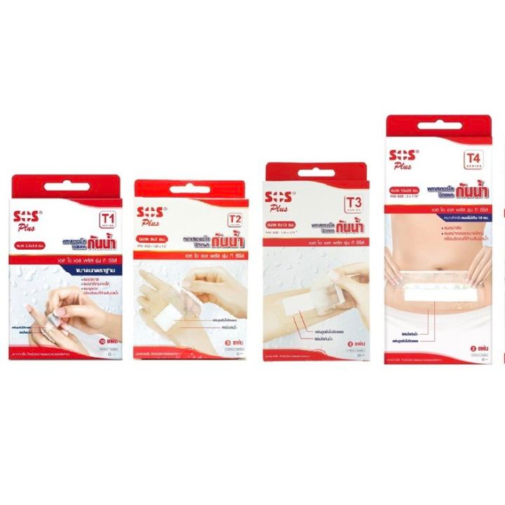 #SOS - พลาสเตอร์ใสกันน้ำ  T1 T2 T3 T4