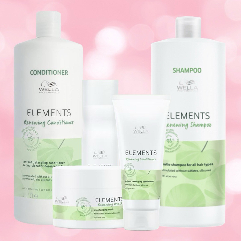 WELLA ELEMENTS RENEWING 150 200 250 ML.แชมพู ครีมนวดผม มาส์ก สูตรใหม่ อ่อนโยนต่อเส้นผมและหนังศีรษะ
