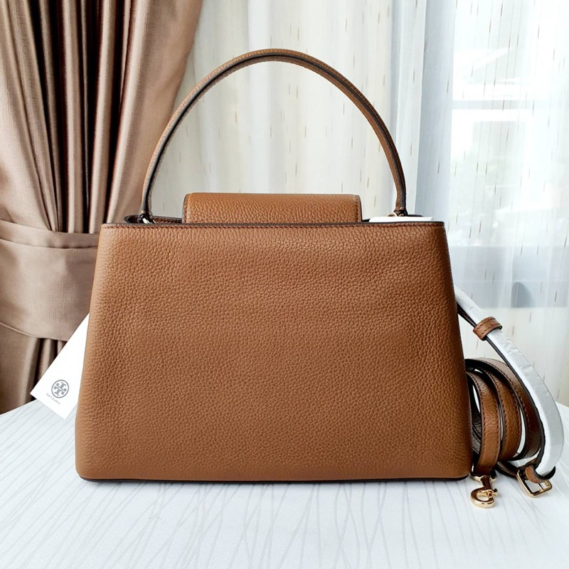 ใบใหญ่ มีสามสี 140972 141043 Britten  With Gold Hardware Pebbled Leather Women's Satchel Bag