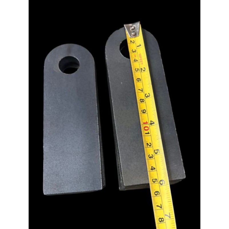 เหล็กแผ่นหนา เจาะรู หูยก-ลาก ยาว15cm กว้าง6cm(ราคาต่อ1ชิ้น) หนา4-6-9-12-15มิล ขนาดรู10-13-16-20-23-2