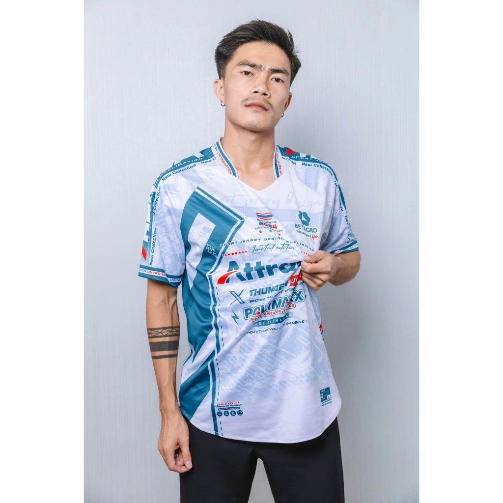 ทันเดอคร์04 เสื้อพิมพ์ลายไหล่สโลป คอ5เหลี่ยม พิมพ์ลายทั้งตัว ผ้าดาวกระจาย