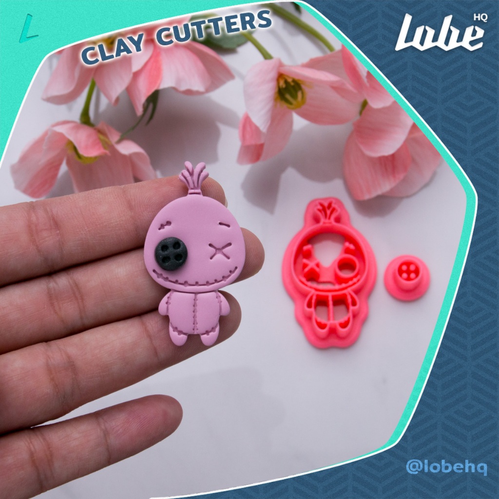 Lobehq Voodoo Doll Shape A Polymer Clay Cutter/ แม่พิมพ์กดดินรูปทรงตุ๊กตาเย็บ