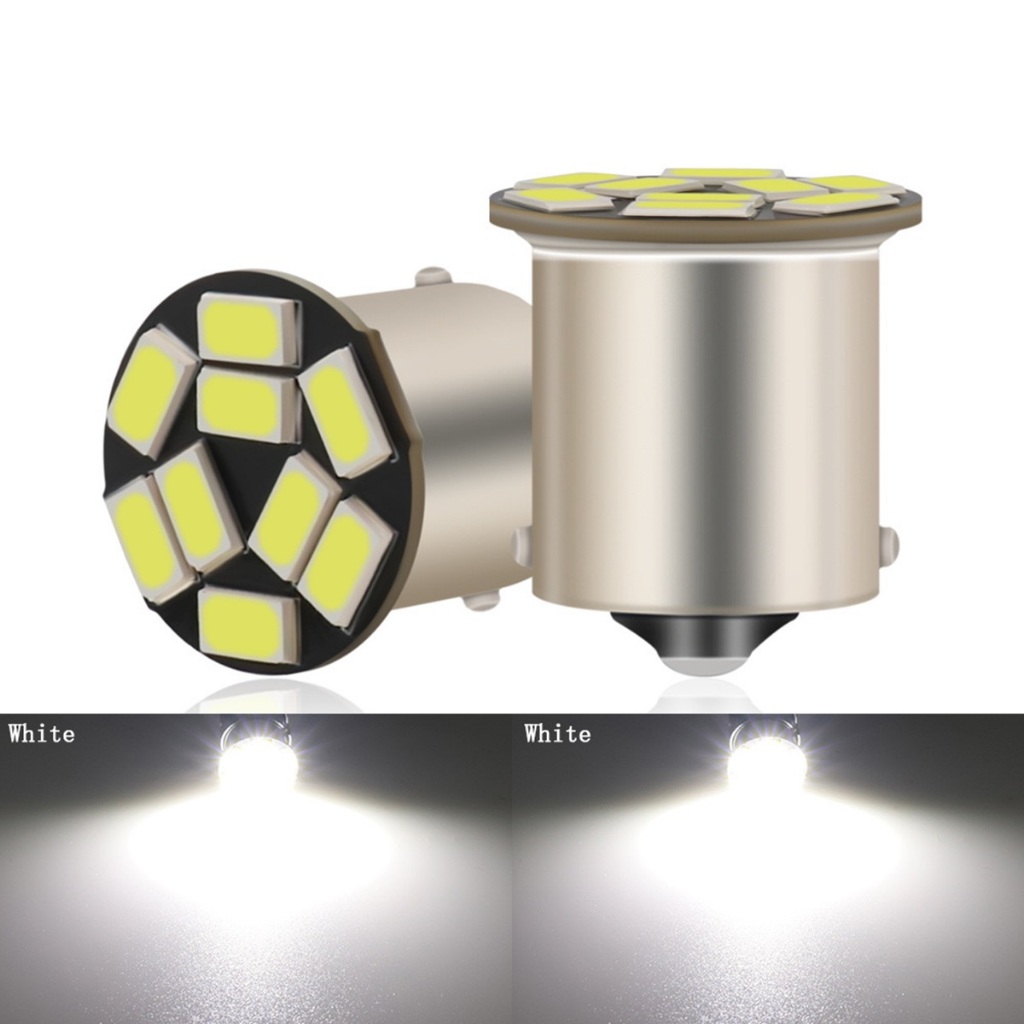 ไฟเลี้ยว1156 9led 12v-24v ขั้ว1จุด BA15S P21W BAU15S Py21W ไฟถอย 9SMD ชิป หน้าตัด (ราคา 1คู่) CAR