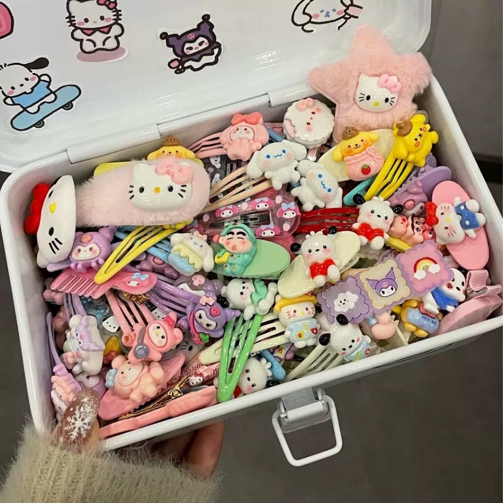 พร้อมส่ง!🇹🇭 ราคา/เซ็ต กิ๊บ Hello Kitty & Sario คละแบบ คละลาย หลากสี หลายขนาด สุดน่ารัก สไตล์เกาหลี คุณภาพดี เกรดพรีเมียม