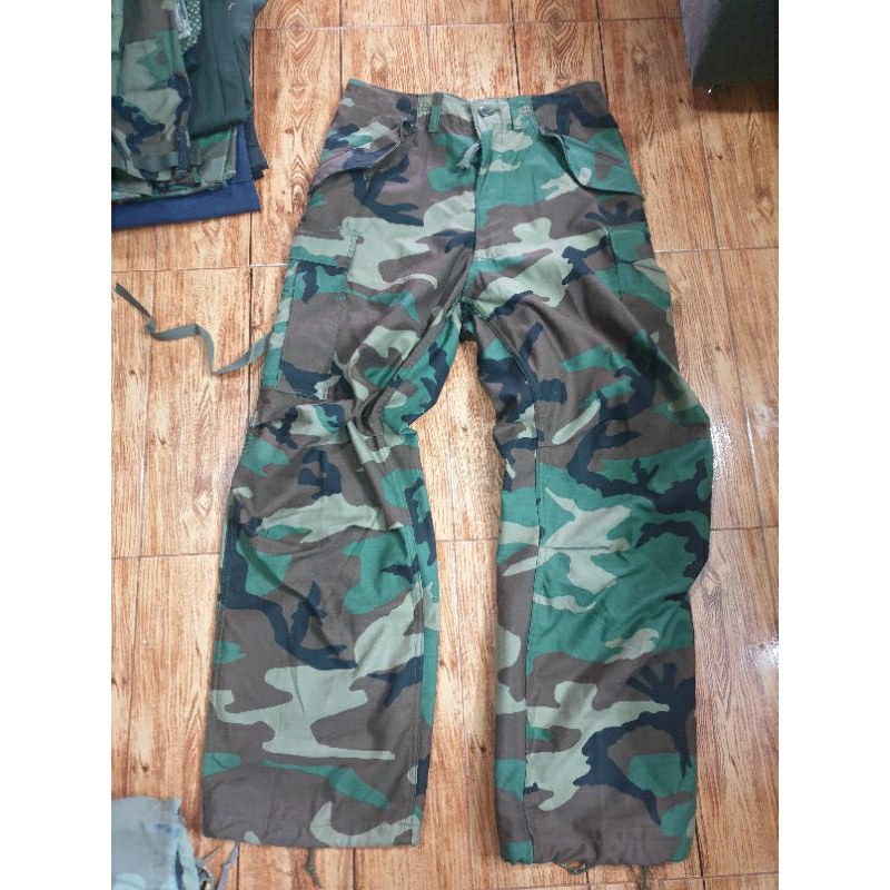 กางเกงทหาร usa woodland รถถัง SMALL REGULAR เอว27"-32"ยาวทั้งตัว42"ของใหม่