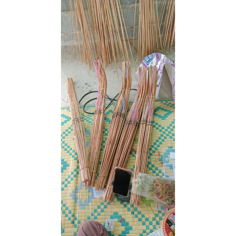 เบ็ดคันไม้ไผ่ คัน100cm สายpe เบ็ด#14 ฉลามดำ