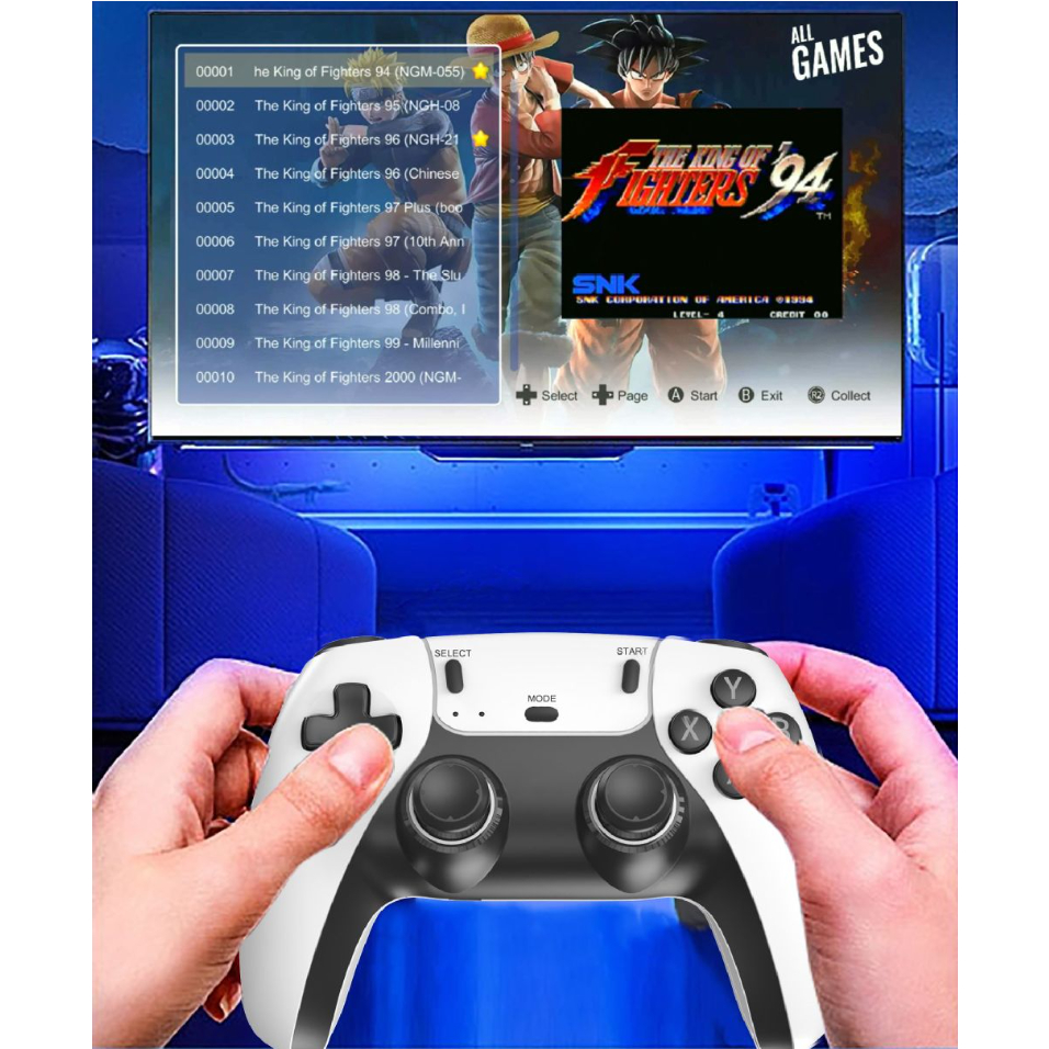 game stick เกม HDMI 4K เครื่องเล่นเกมย้อนยุค ที่จับเกมบลูทูธ 64Gb ในตัวมี 20,000/30000+ เกมส์ต่อทีวี เกม