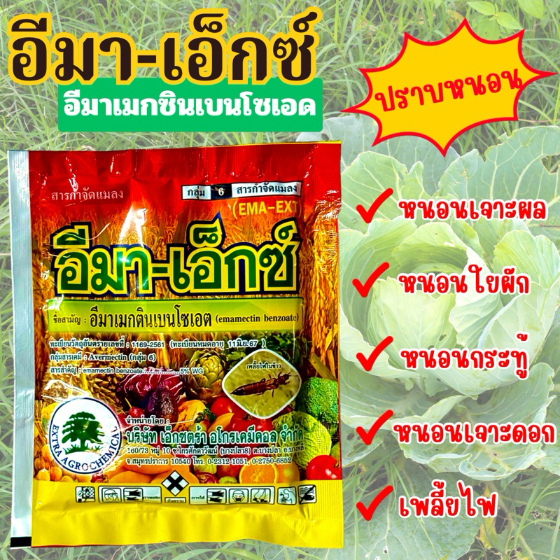 อีมา-เอ็กซ์ อีมาเมกตินเบนโซเอด ขนาด 100 กรัม ใช้กำจัดหนอน ทุกชนิด เพลี้ยไฟ