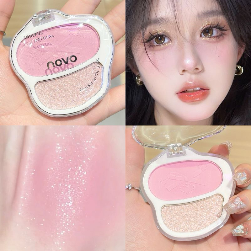 6223 腮 (ใหม่/แท้) NOVO BLUSH HIGHLIGHTER บลัชออน ไฮไลท์ ในตลับเดียว หน้าฉ่ำโกลว์