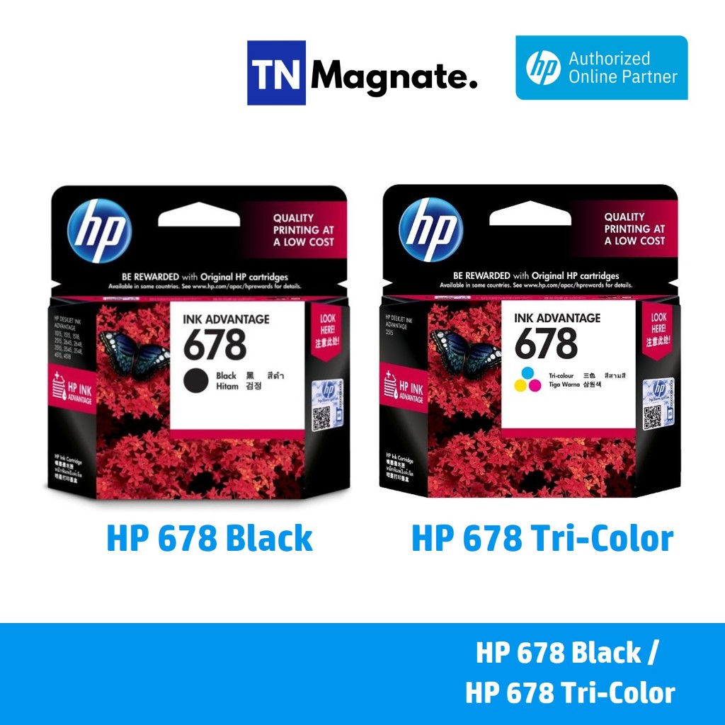 [หมึกพิมพ์อิงค์เจ็ท] HP 678 BK/CO แพคเดี่ยว (หมึกดำ หรือ หมึกสี) - 1 กล่อง