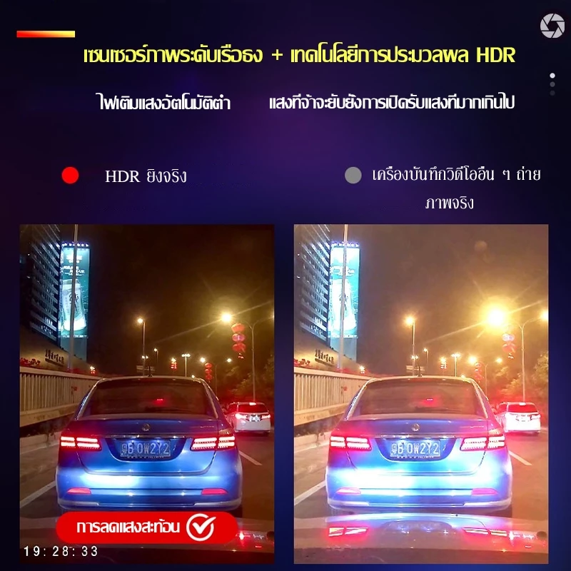 10นิ้ว กระจกมองหลัง กล้องติดรถยนต์ WIFI ด้านหน้าและด้านหลัง สำหรับ กล้องDVRในรถยนต์ แบบเต็มหน้าจอ ระบบสัมผัสIPS 4K thumbnail 5