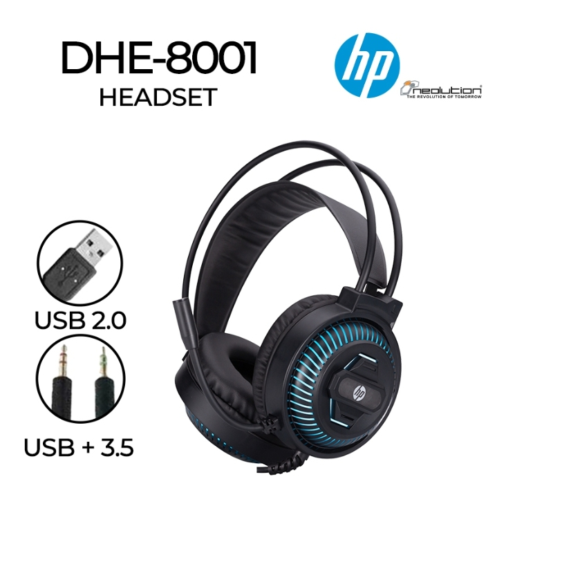 HP Gaming Headset DHE-8001 หูฟังเล่นเกมส์ หูฟังมีสาย ของแท้ 100%    รับประกัน 2 ปี