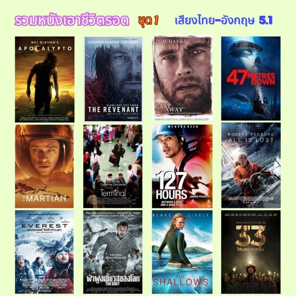 USB FALSH DRIVE หนังเอาชีวิตรอด ลุ้นสนุก มี 3ชุด ภาพ FULL HD 1080p เสียงไทย-อังกฤษ 5.1 บรรจุอยู่ใน Flash Drive 64 GB