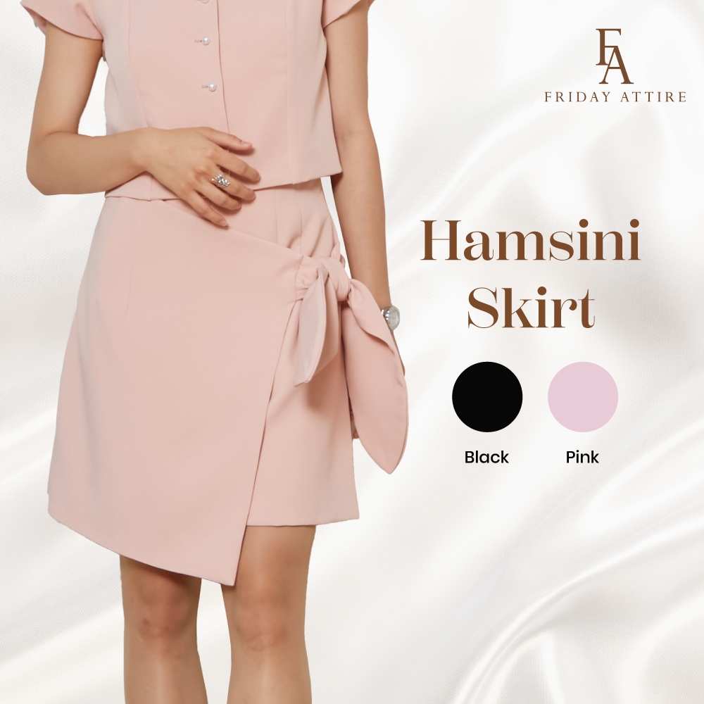 Friday attire กระโปรงกางเกงผูกโบว์ ผ้าดาลิน (FS-012)