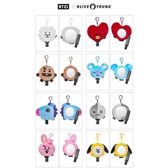 พร้อมส่งจากไทย BT21 PLUSH MIRROR & COMB SET เซตหวี+กระจก Rare item BTS