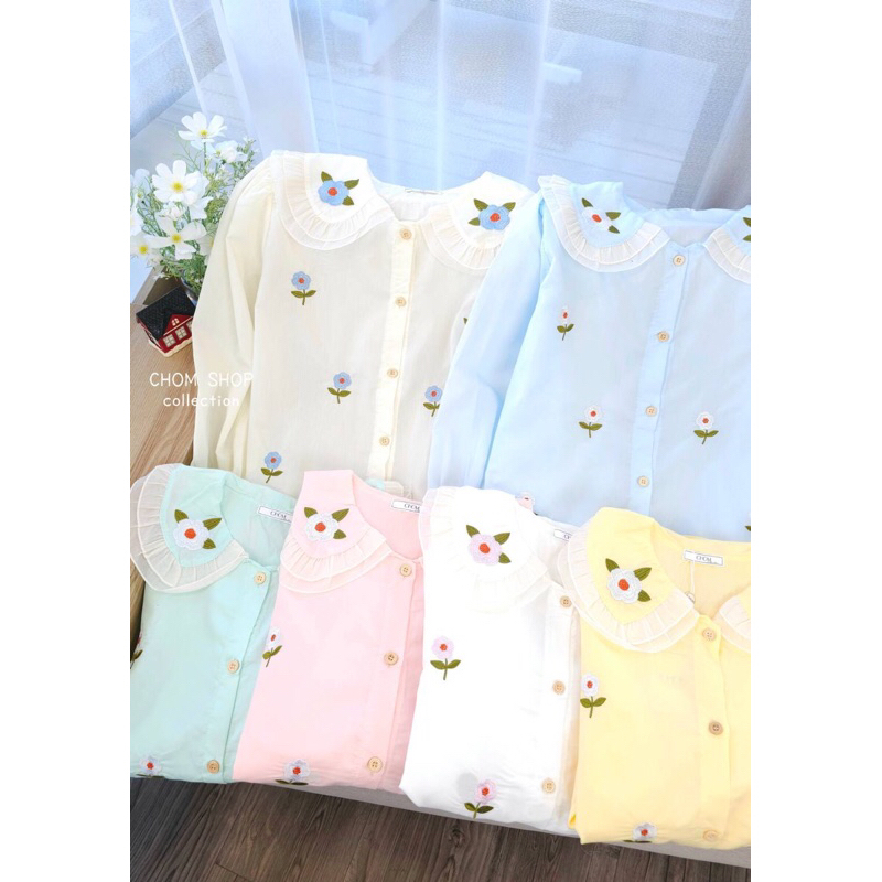 เสื้อ CHOM official คอบัว ลูกไม้ อก 42 ผ้าคอตตอน