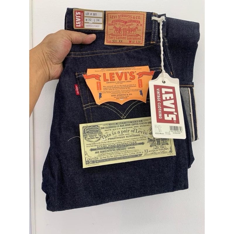 Levi’s 501xx bigE ริมแดง LVC1955 made in Bulgaria size 32/34