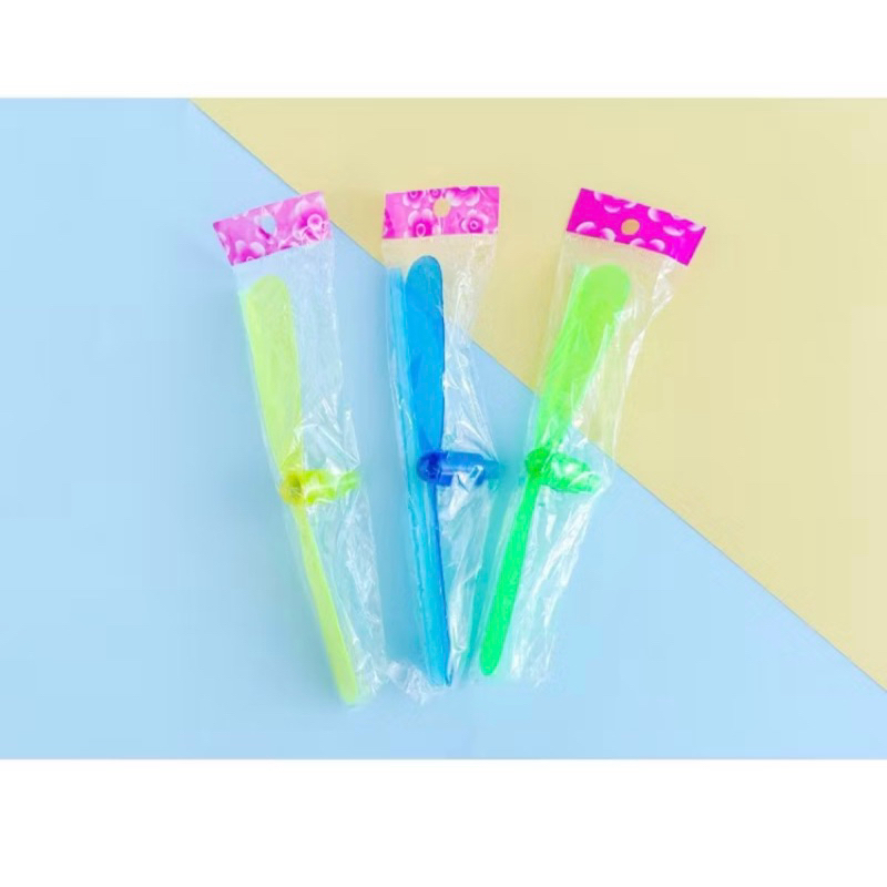 🔥พร้อมส่ง🔥แมลงปอไม้ไผ่ คอปเตอร์ไม้ไผ่ กังหันไม้ไผ่ ใบพัด เรืองแสง มีไฟLED พลาสติก บินได้ สไตล์แฟรี่ ของเล่นเด็ก - รูปที่ 3