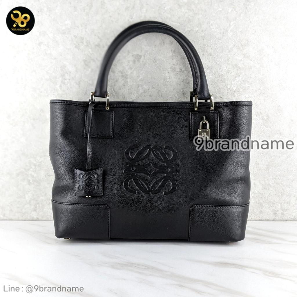 Loewe  Amazona Anagram Tote Bag Handbag Leather Black มือสอง ก่อนสั่งซื้อทักแชทก่อนนะคะ