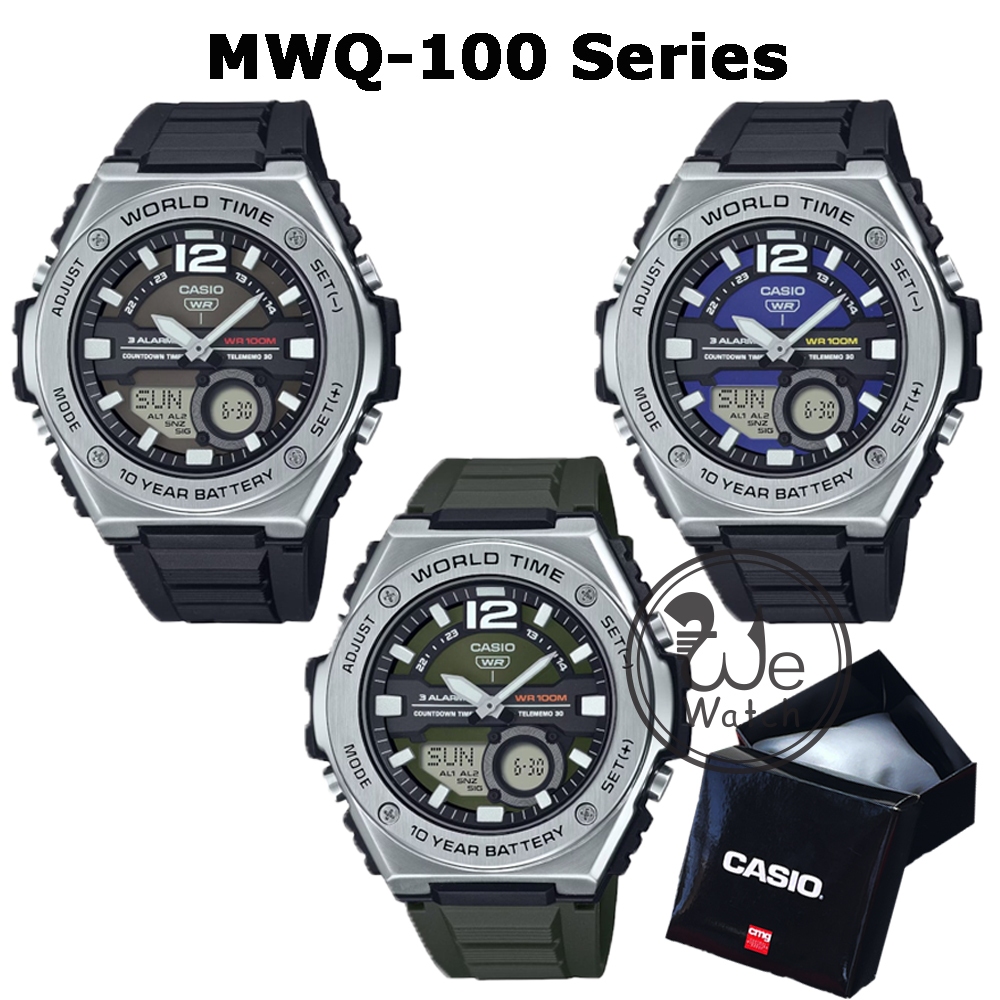 !!ประกัน1ปีและกล่อง CMG!! CASIO รุ่น MWQ-100 นาฬิกาผู้ชาย 2 ระบบ แบตเตอรี่ 10 ปี  MWQ100