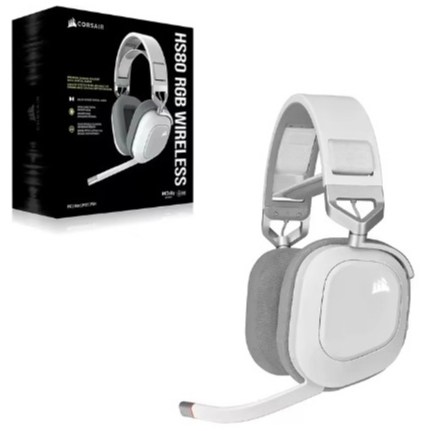 CORSAIR HEADSET HS80 RGB WIRELESS WHITE GAMING