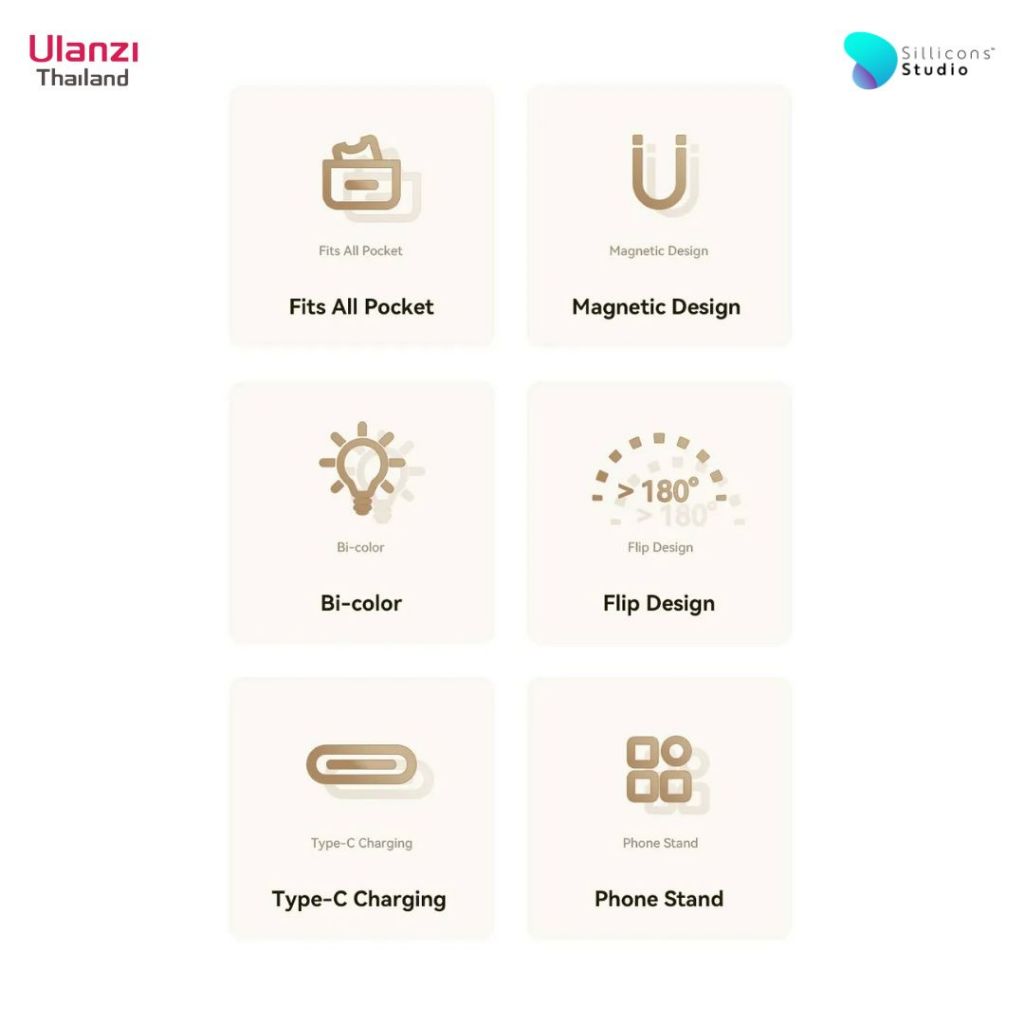 Ulanzi LM19 Magsaf Fill Light ไฟเซลฟี่ ถ่ายภาพ สำหรับสมาร์ทโฟน แบบ Magsaf ปรับแสงขาว-ส้มได้ พกพาง่าย ราคา ถูกที่สุด ดีลบีเคเค แกลเลอรีภาพที่ 6