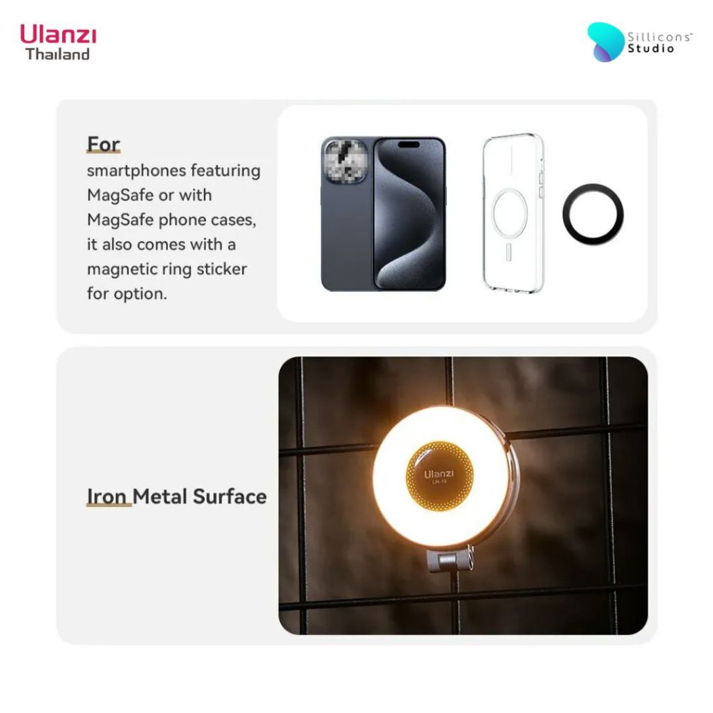 Ulanzi LM19 Magsaf Fill Light ไฟเซลฟี่ ถ่ายภาพ สำหรับสมาร์ทโฟน แบบ Magsaf ปรับแสงขาว-ส้มได้ พกพาง่าย ราคา ถูกที่สุด ดีลบีเคเค แกลเลอรีภาพที่ 7