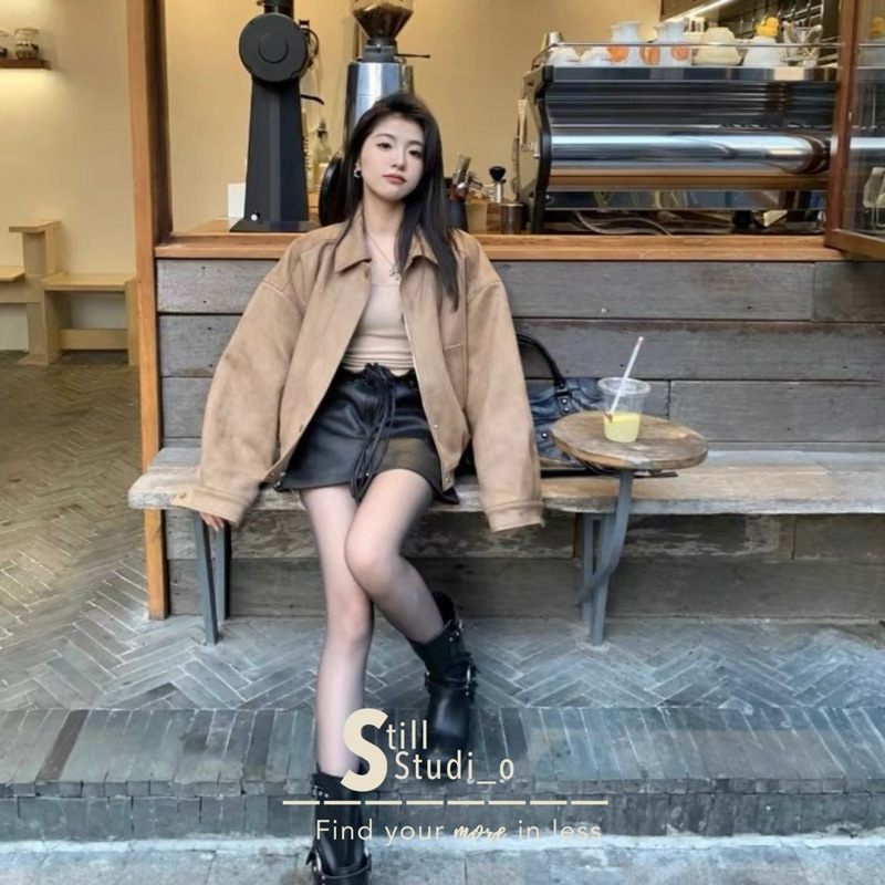 Camilla Jacket เสื้อแจคเกตหนังกลับ 🌈 pre order 14-20 days