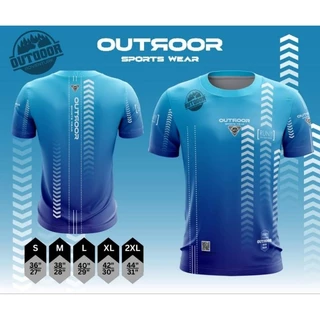 เสื้อกีฬาแขนสั้น ลาย Outdoor เนื้อผ้าโพลีเอสเตอร์ ใส่สบาย ไม่ร้อน มีให้เลือกหลายสี