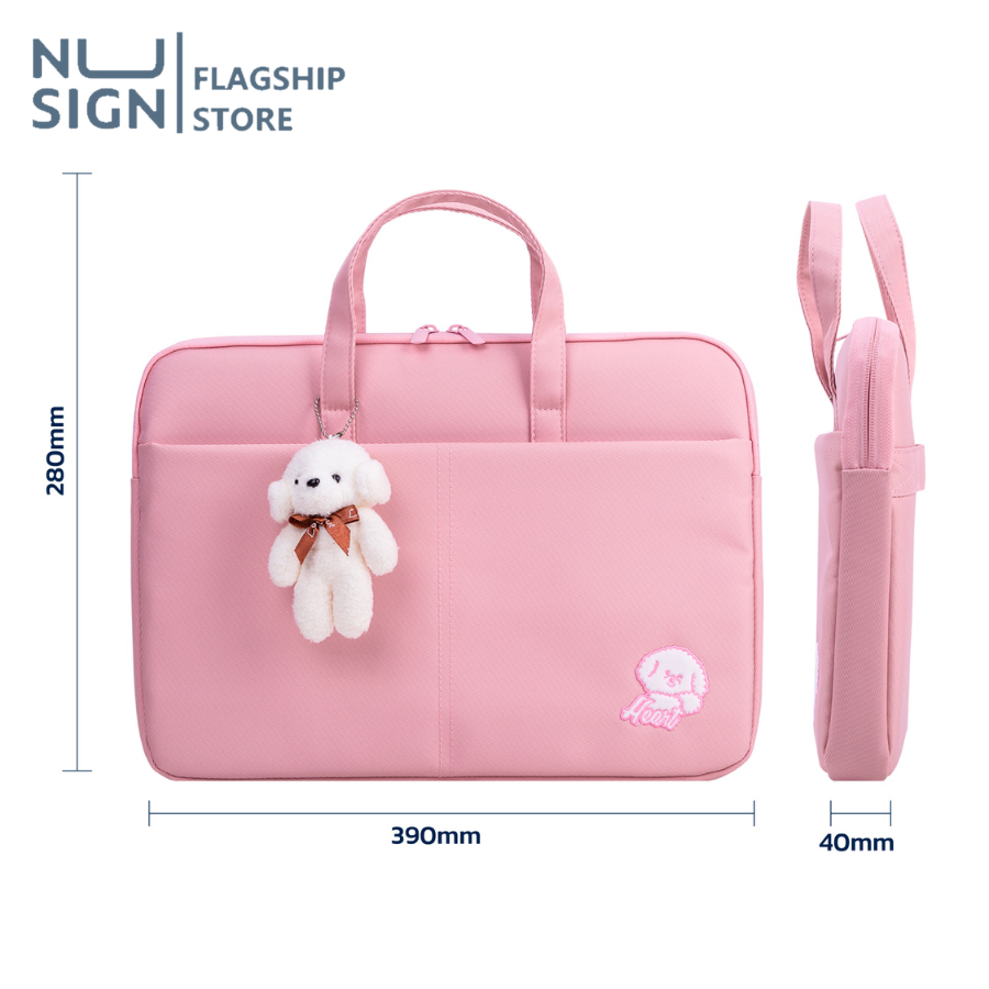 Nusign กระเป๋าโน๊ตบุ๊ค ใส่เอกสาร ใส่แท็บเล็ต ขนาด14นิ้ว บุโฟมกันกระแทก มีสายรัดด้านหลัง จุของได้เยอะ Briefcase laptop
