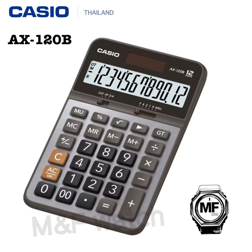 Casio เครื่องคิดเลขตั้งโต๊ะ 12 หลัก AX-120B  ประเภทตั้งโต๊ะขนาดกะทัดรัด AX-120Bของใหม่ ของแท้ ประกัน
