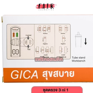 [10 กล่อง][ชุดตรวจ 3in1] Gica Testsealabs FLU A/B + Covid19 เทสท์ซีแลป ชุดตรวจ ไข้หวัดใหญ่ ตรวจโควิด19 ส้ม