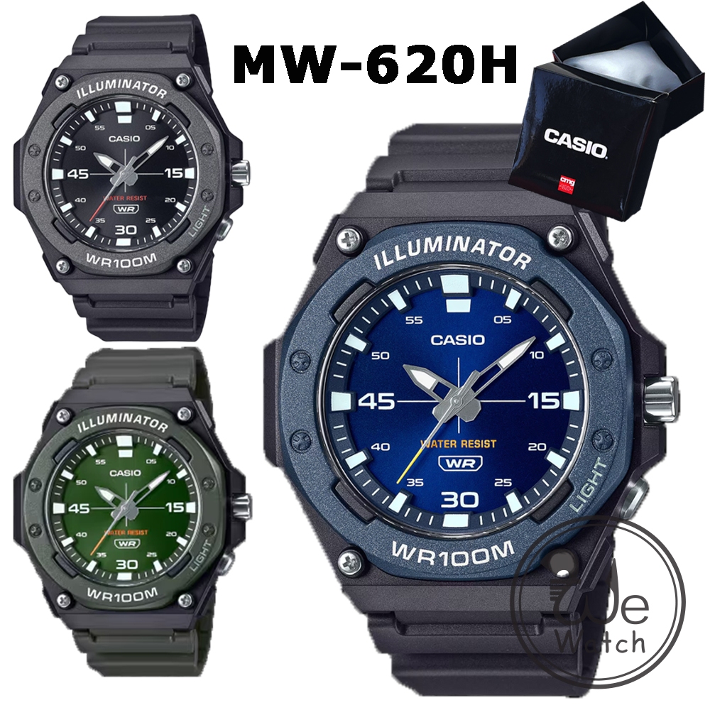 !!ประกัน1ปีและกล่อง CMG!! CASIO รุ่น MW-620H นาฬิกาชาย ทนทาน มีไฟ แสงสว่าง MW620 MW-620