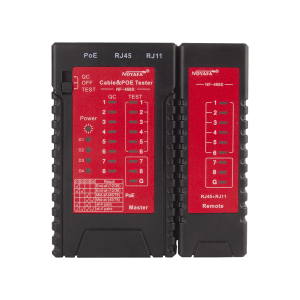 Noyafa NF-468 Network Cable Tester RJ45 RJ11 CAT5 Wire Tracker black & red